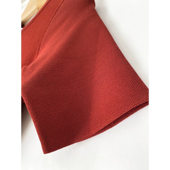 A.L.C TRACEY PLEATED KNIT RIB DRESS IN COPPER - Picture 4 of 6